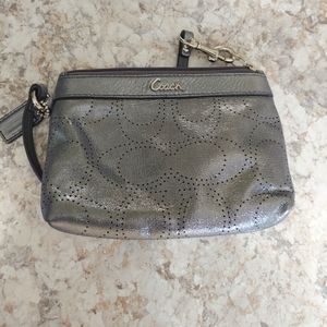 Coach Women's Gray Wristlet Purse